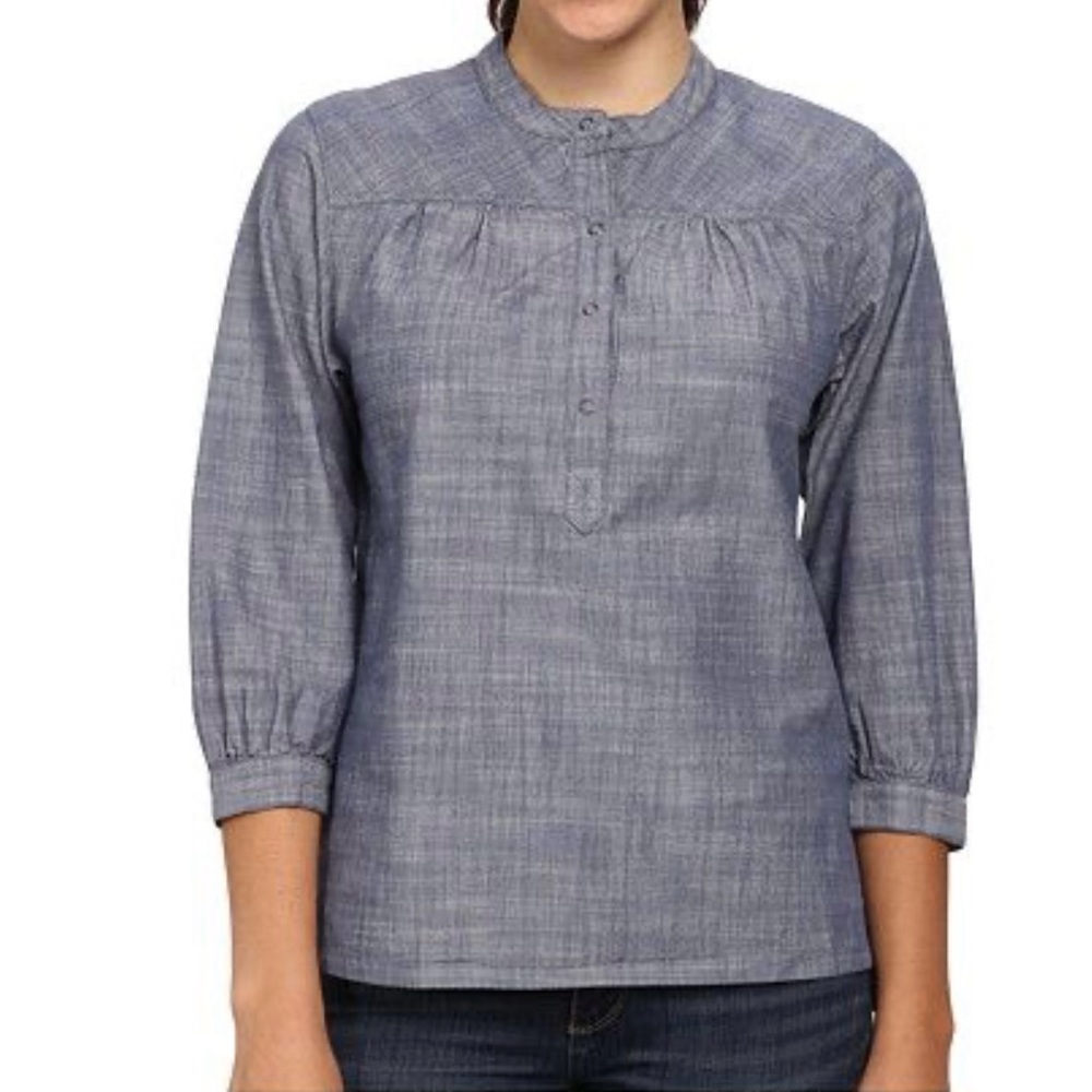 Patagonia Setters Chambray Women's Blue Button-Up Top Size 6